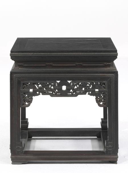 紫檀木雕绳纹方杌