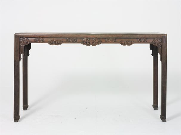 紫檀木雕夔龙纹条桌