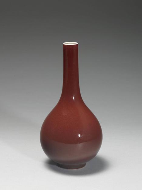 雍正 红釉胆瓶