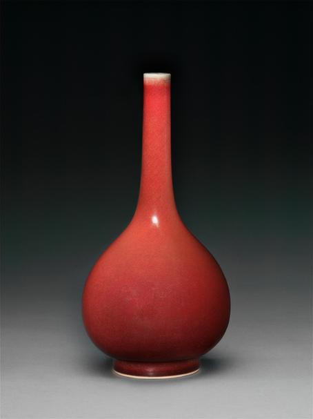 宣德款祭红釉直口瓶