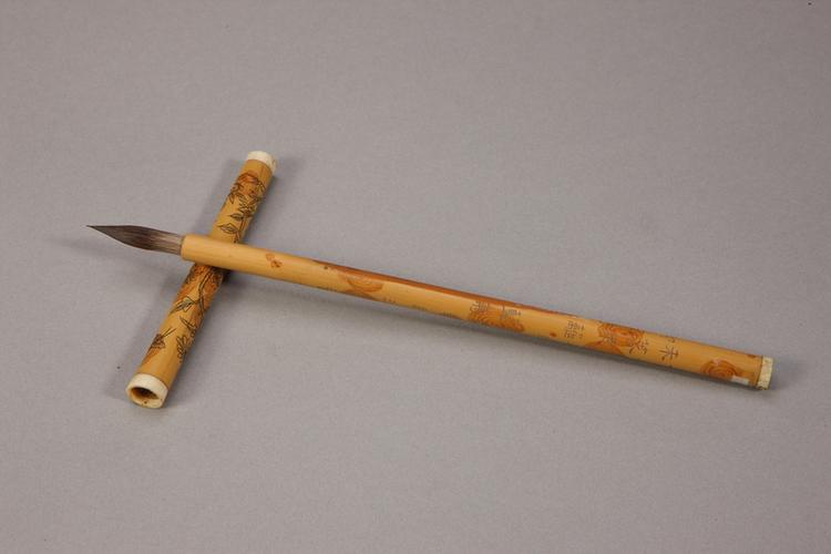 各式御制花卉诗管紫毫笔-竹管兰菊花诗笔