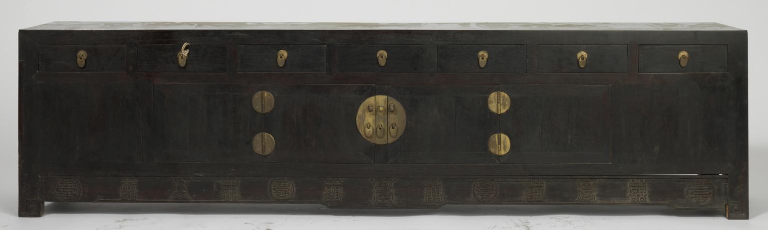 花梨木带屉炕柜