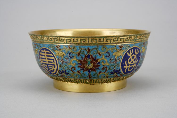 掐丝珐琅万寿无疆碗