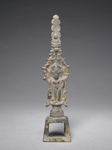 铜鎏金杨柳枝观音菩萨立像