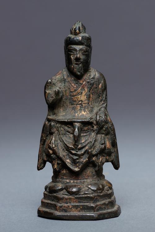 铜鎏金道教坐像