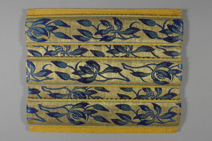 金地三蓝枝兰花纹绦