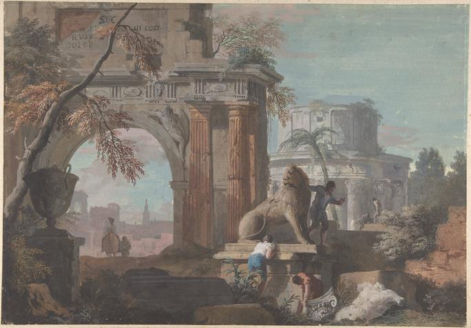Marco Ricci--Capriccio with Roman Ruins