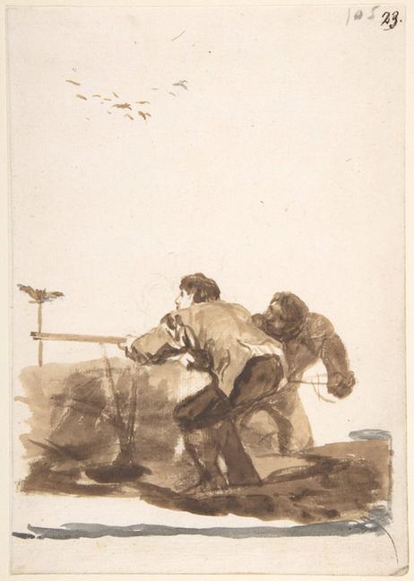Goya--Bird Hunters with a Decoy, from Images