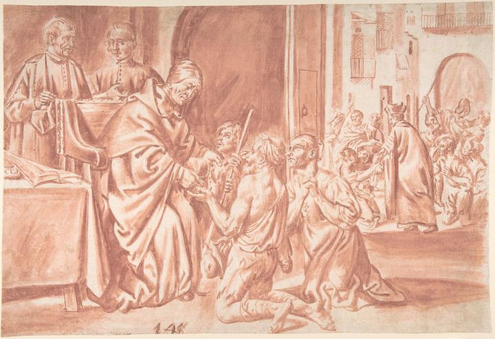 Pedro Orrente--Thomas of Villanova, Archbishop of Valencia Distributing Alms