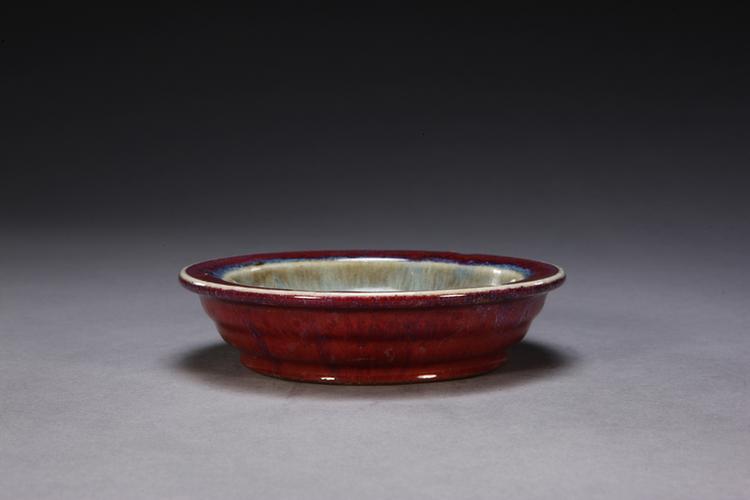 雍正款仿钧釉菊瓣花盆托