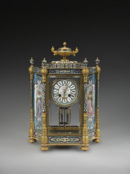 铜镀金珐琅四明钟