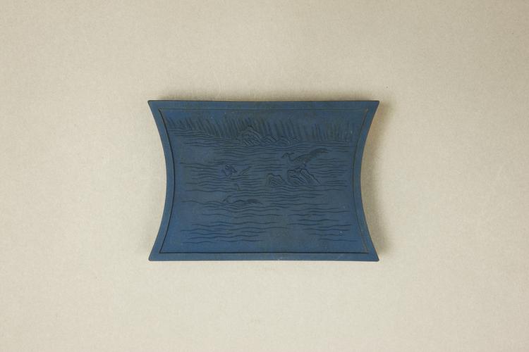 御制月令七十二候诗色墨-雉入大水为蜃蓝墨