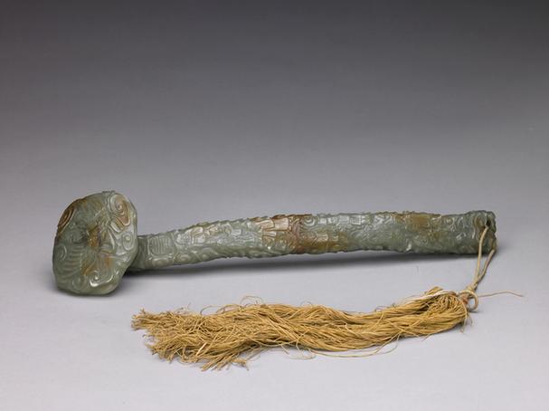 青玉五蝠云纹八仙庆寿如意