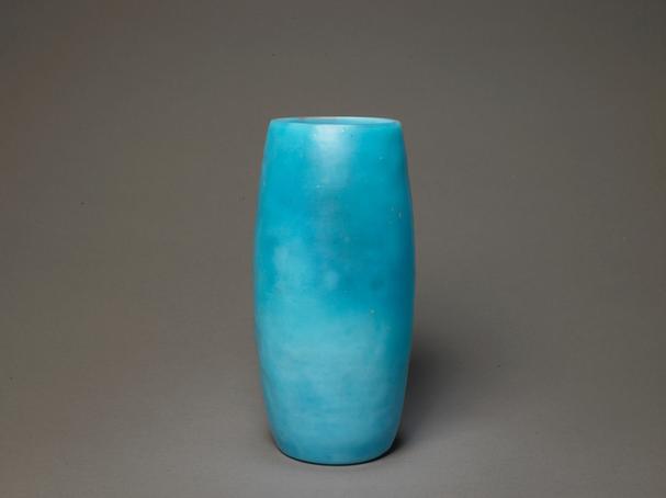 光绪款天蓝色玻璃筒式瓶