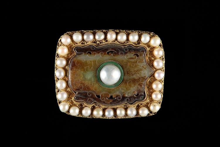 嵌珠玉带扣