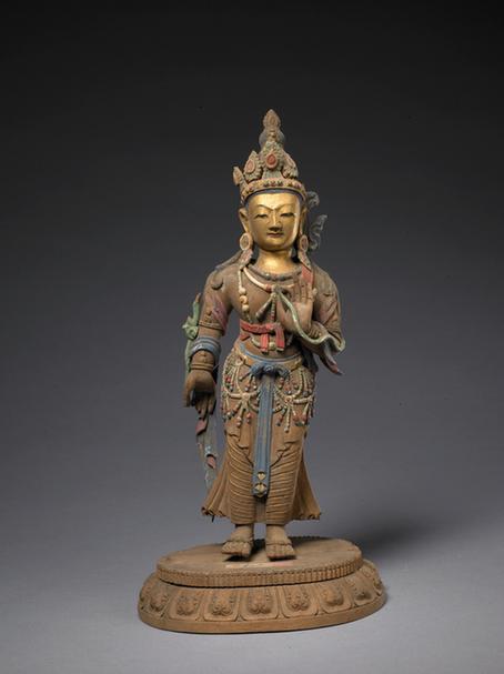 沉香木雕菩萨立像