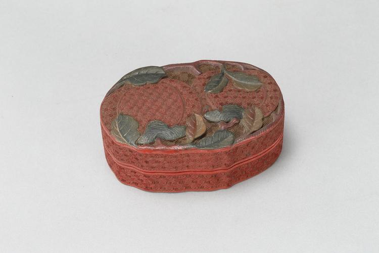 堆彩柿子纹盒