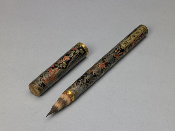 万历款彩漆龙凤纹管笔