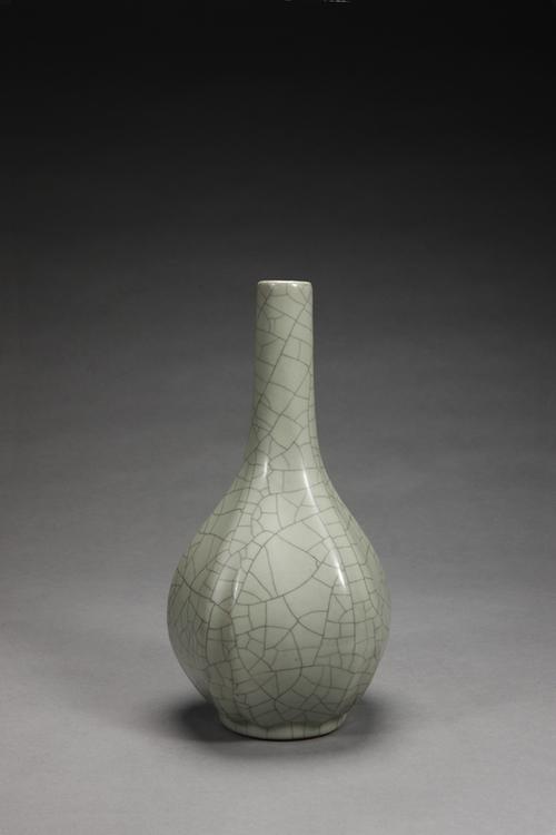 仿哥釉瓜棱四方瓶