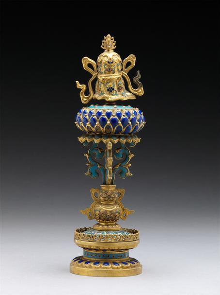 掐丝珐琅嵌玻璃八宝-伞