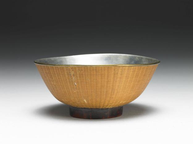 锡胎竹编碗