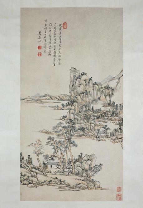 仿倪黄山水图轴