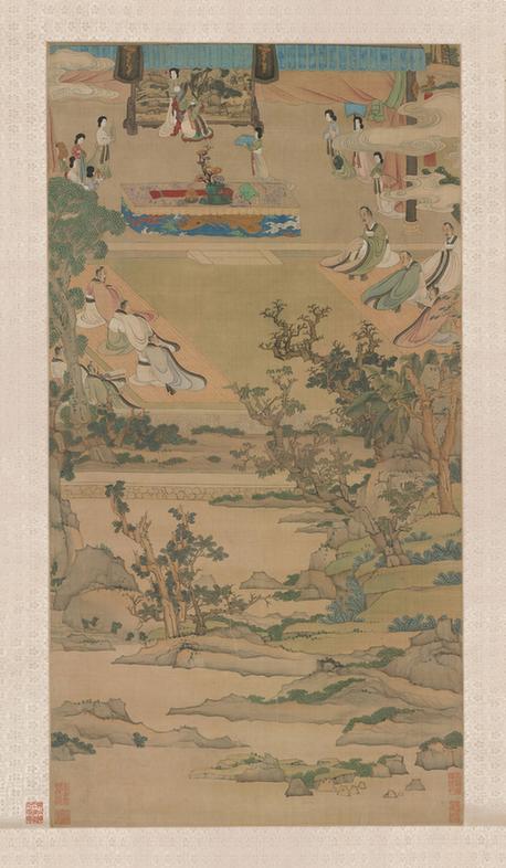 宣文君受经图轴