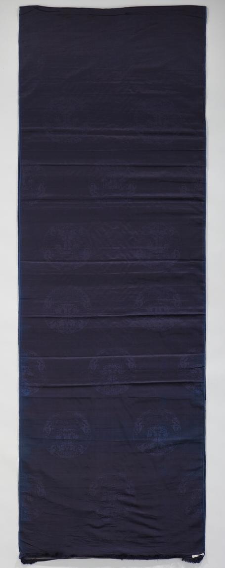 石青色二则汉纹鸳鸯线缎