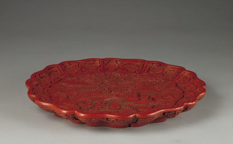 剔红石榴花圆盘