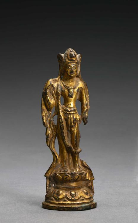铜鎏金菩萨立像