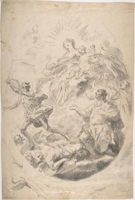 attributed to Geronimo Cenatiempo--The Virgin and Child Intervening for Victims