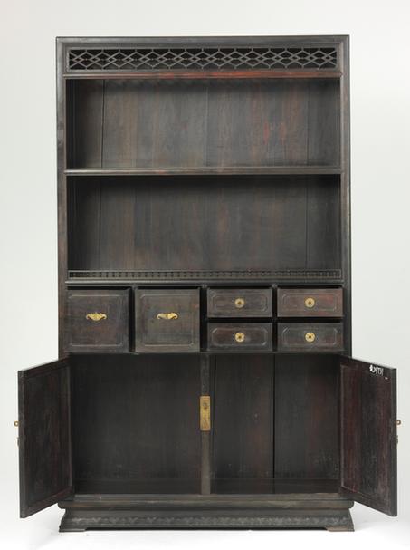 紫檀木嵌石文书格