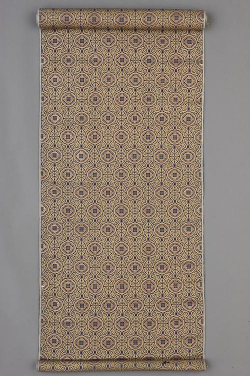 蓝色地蔓草纹织金锦