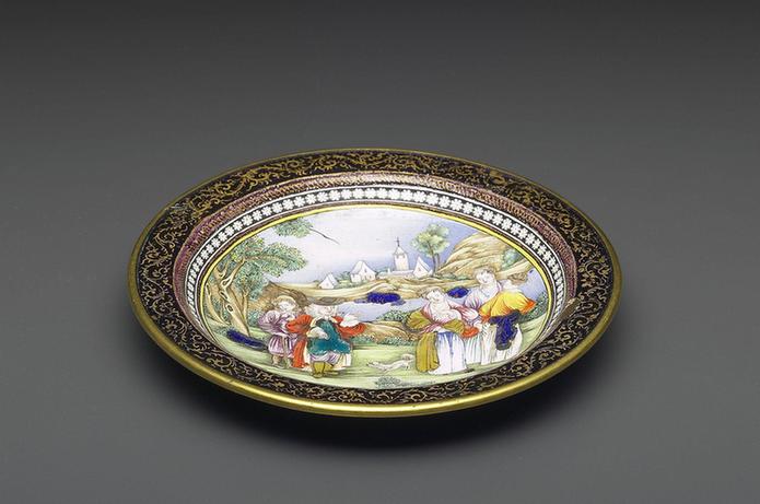 乾隆 画珐瑯西洋人物碟