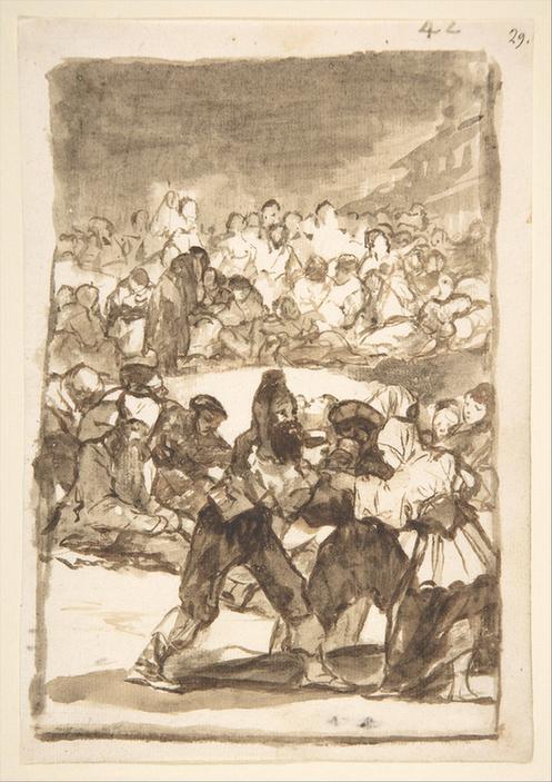 Goya--Crowd in a Circle; Images