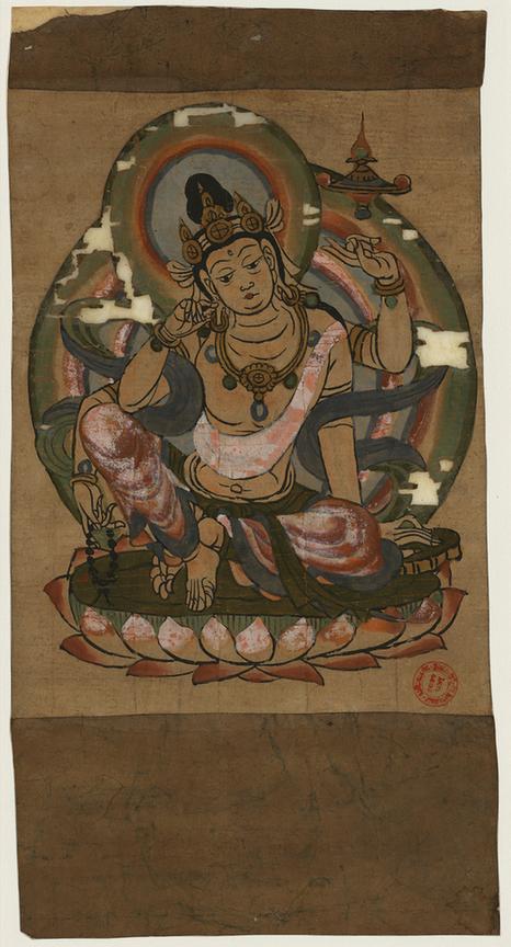 彩绘四臂如意轮观音像