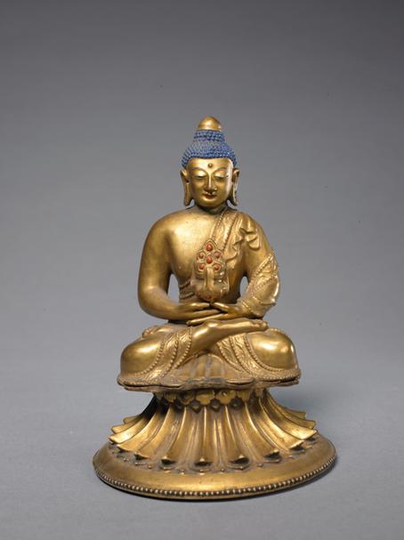 金釉粉彩瓷无量寿佛坐像