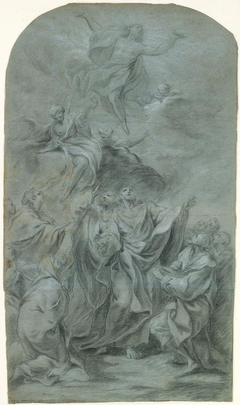 Pierre Charles Trémolières--The Ascension of Christ (recto); Head