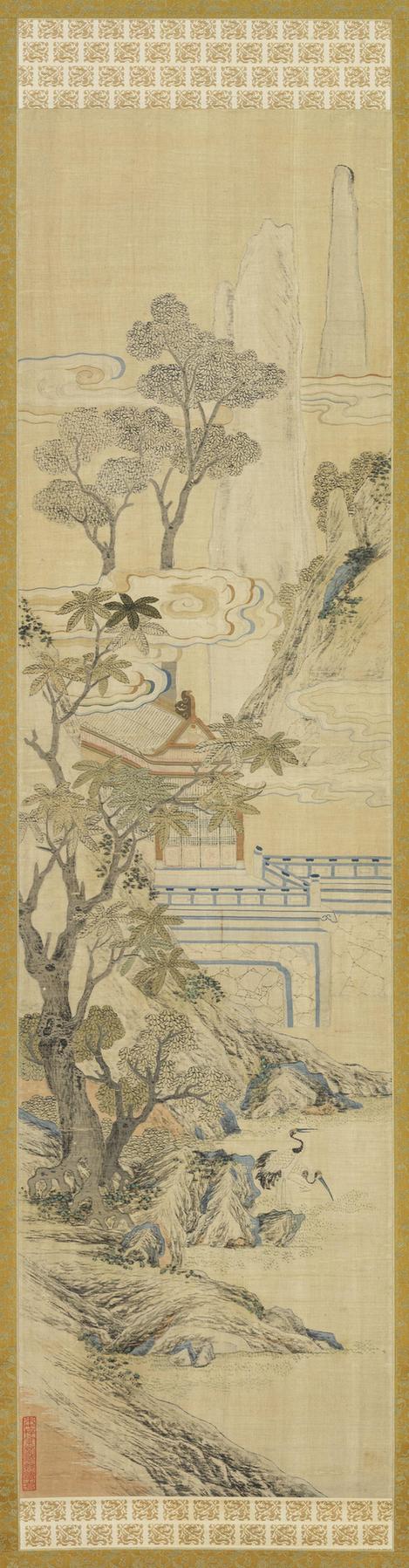 乾隆缂丝山水挂屏四轴-1