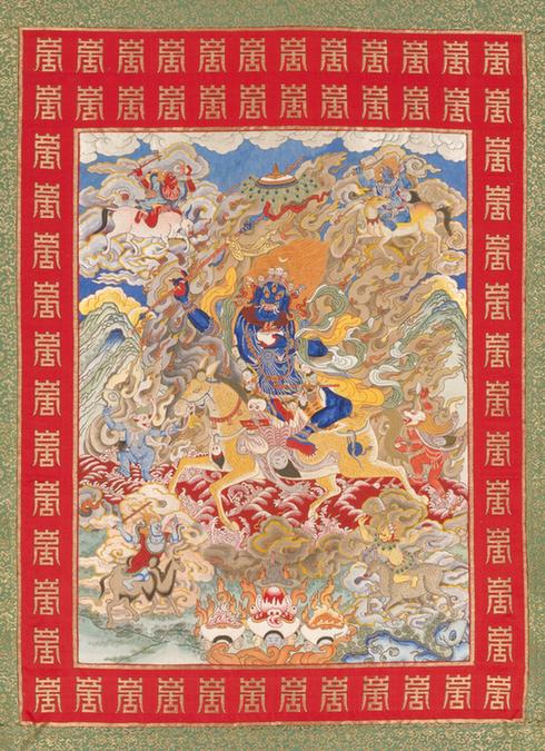 满绣吉祥天母像轴