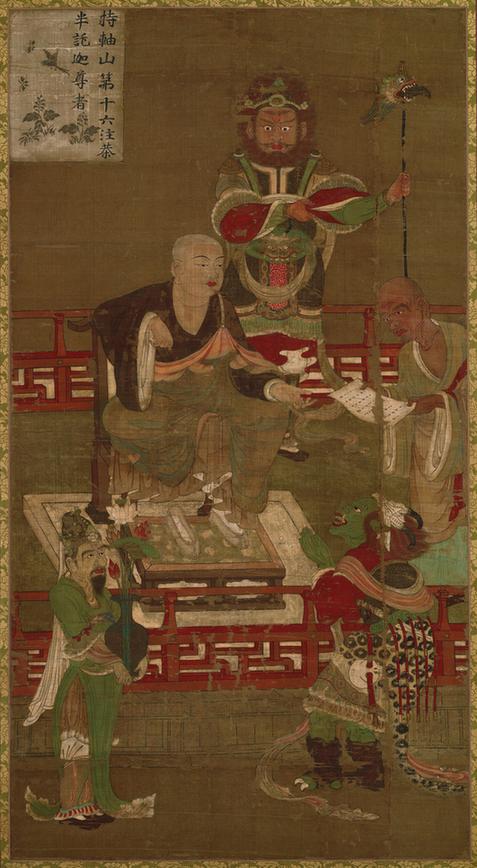 十六罗汉像-注荼半吒迦尊者（唐卡布本）
