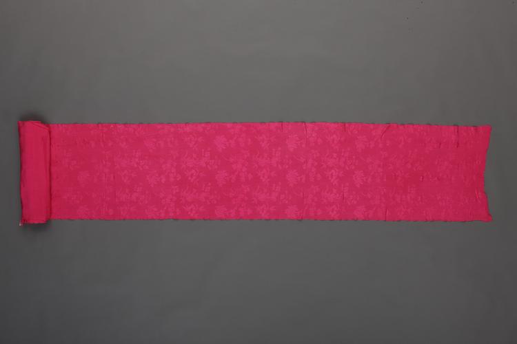 桃红色菊花海棠芙蓉纹绉绸