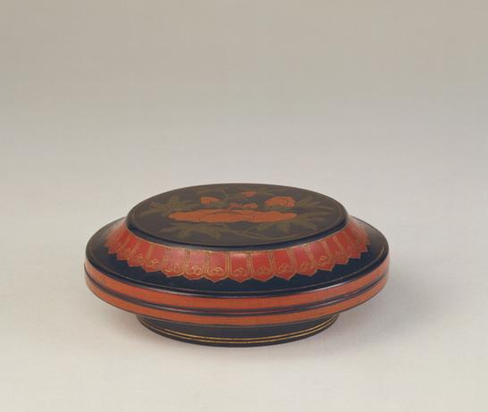 戗金彩漆葵花纹圆盒