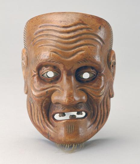 黄面带须老人面具