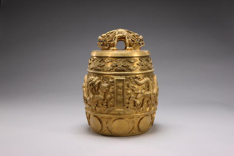 铜镀金双龙纽云龙纹编钟-倍无射