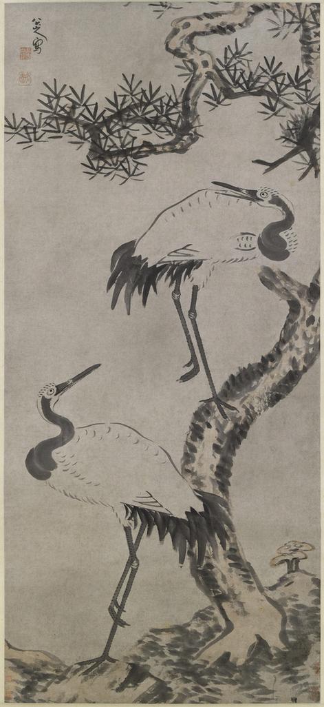 松鹤图轴