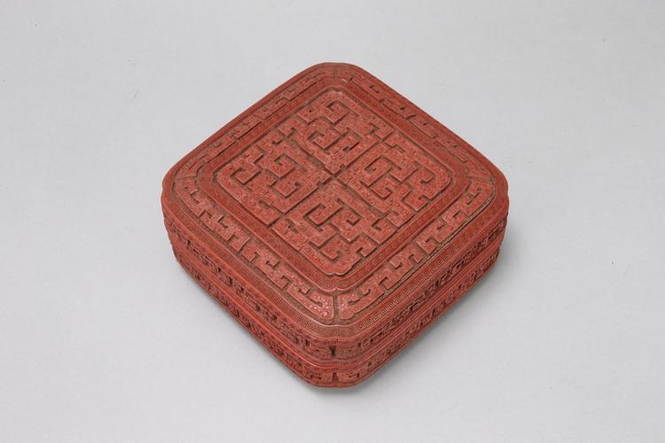 剔红双面回纹方盒