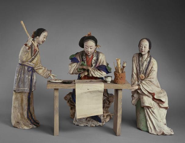 彩塑惜春作画像