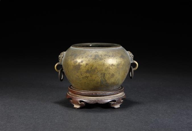 宣德款铜兽环耳炉