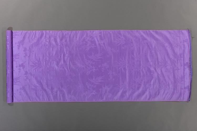 雪青色梅竹海棠纹江绸